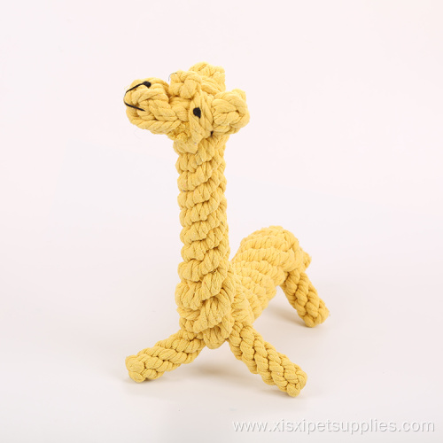 Wholesale Giraffe Shape Handmade Rope Dog Toy